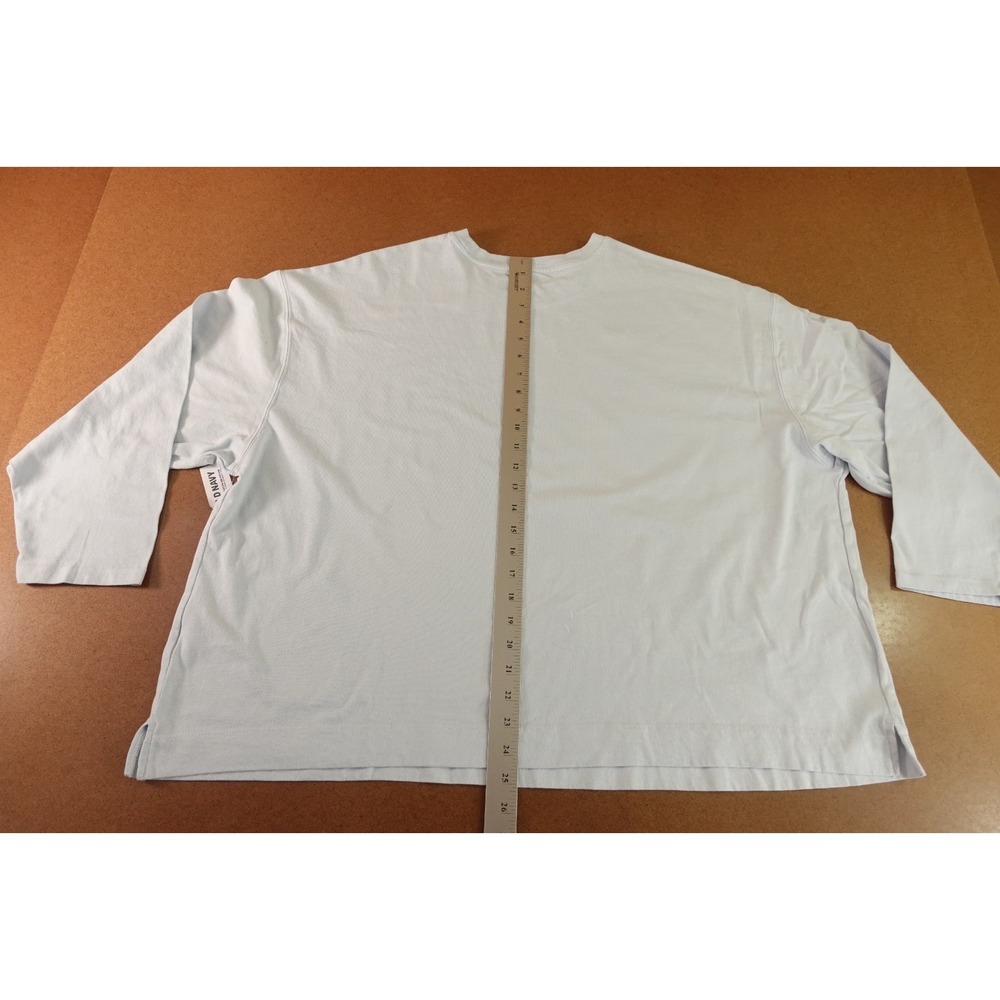 Old Navy Womens 3X Light Blue Oversized Crew Neck Long Sleeve Vintage Tee NWT - Picture 9 of 11